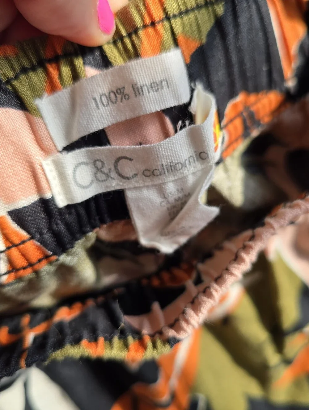 ✨ C&C California 100% Linen Tropical Print Cropped Wide Leg Pants | Size M ✨